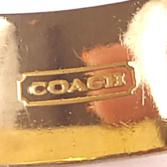 Coach Signed Bracelet Bangle Leopard Print Logo - Picture 2 of 8